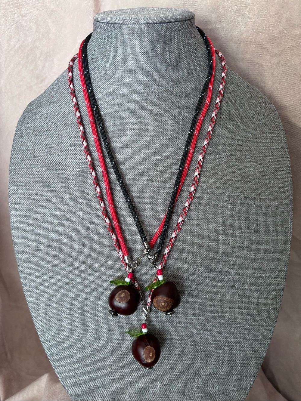 Ohio Buckeye Cord Necklace Football Graduation